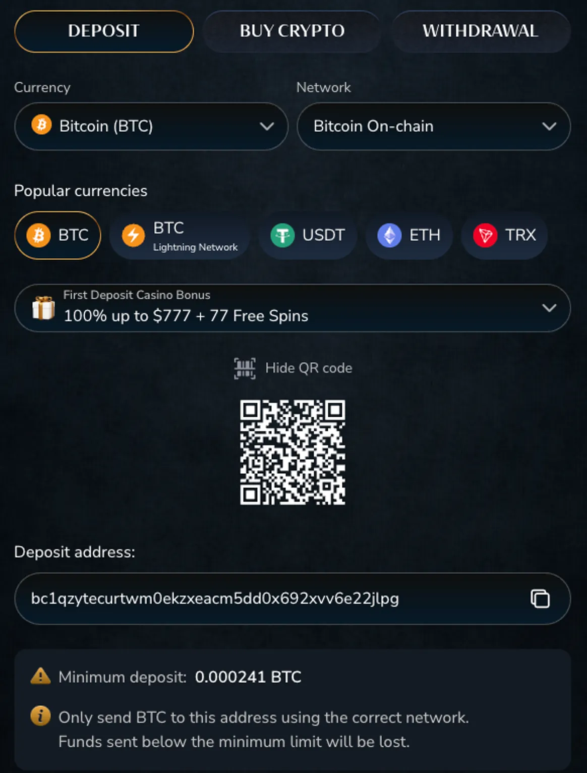 Bonus primeiro deposito
